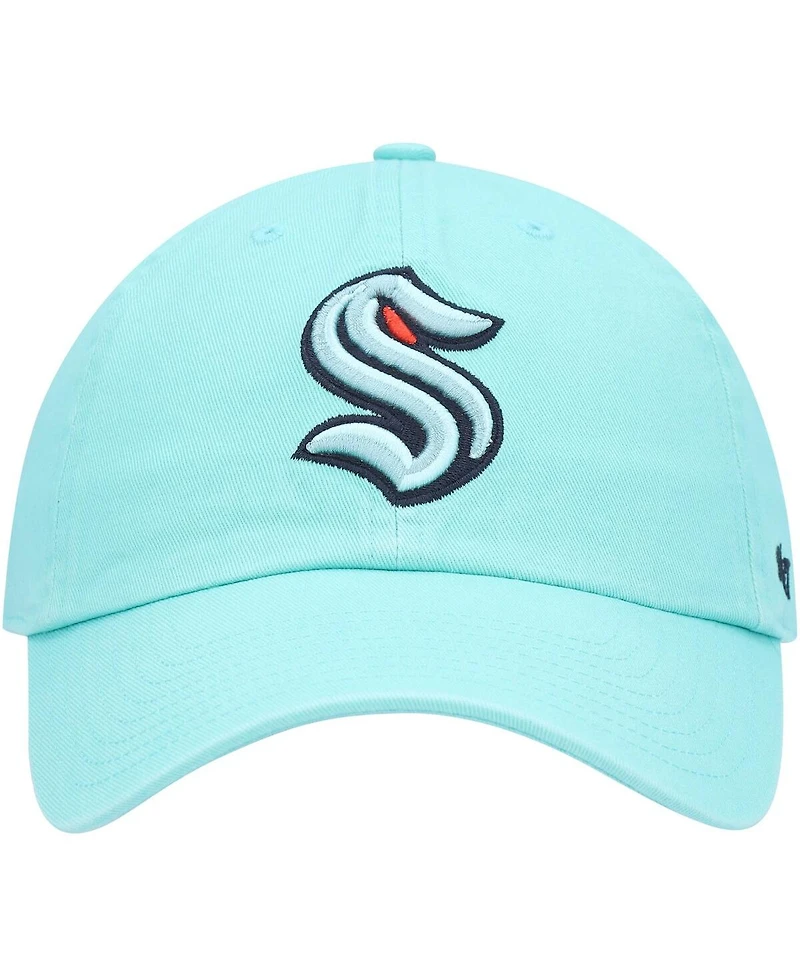 Men's '47 Brand Light Blue Seattle Kraken Logo Clean Up Adjustable Hat