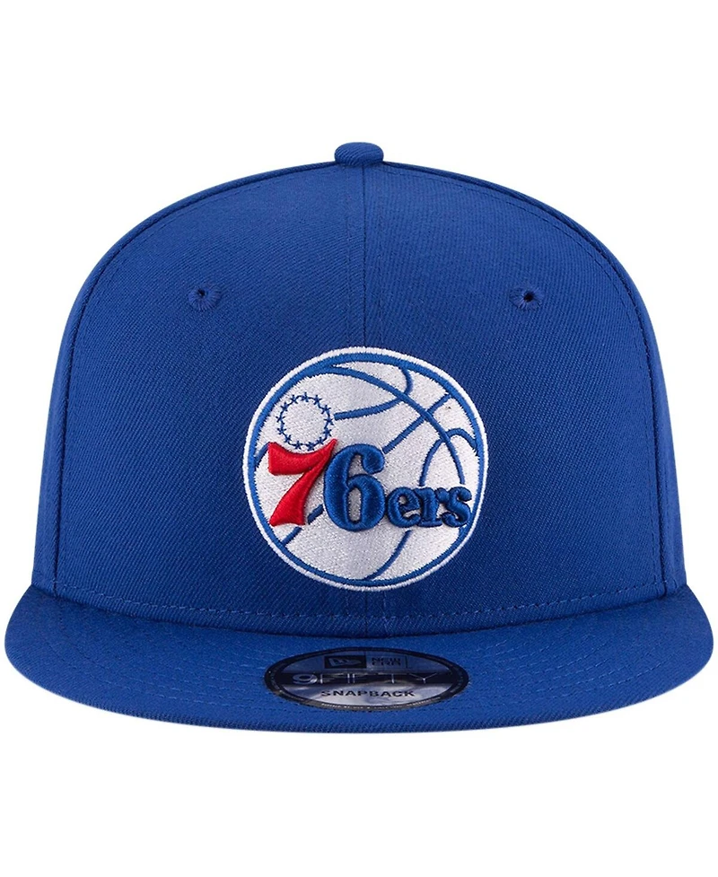 Men's New Era Royal Philadelphia 76ers Official Team Color 9FIFTY Snapback Hat
