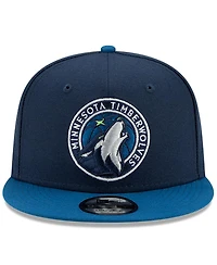 Men's New Era Black, Gray Minnesota Timberwolves 2-Tone 9FIFTY Adjustable Snapback Hat