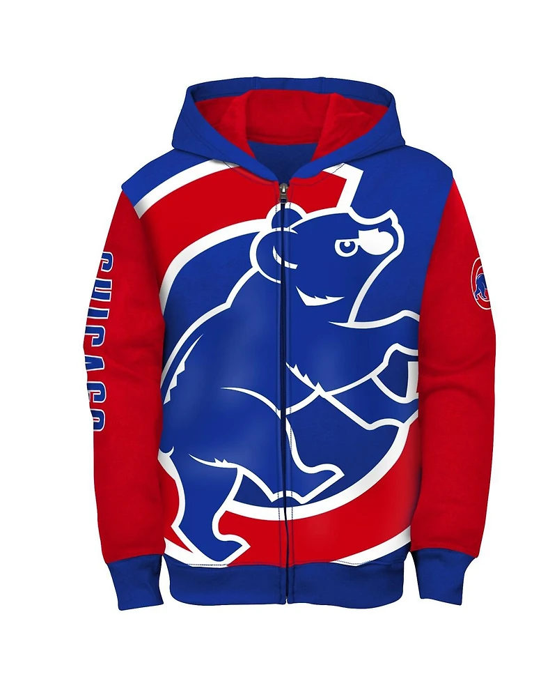 Big Boys Fanatics Royal, Red Chicago Cubs Postcard Full-Zip Hoodie Jacket