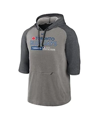 Men's Nike Heather Gray Toronto Blue Jays 2023 Postseason Authentic Collection Flux Three-Quarter Sleeve Pullover Hoodie