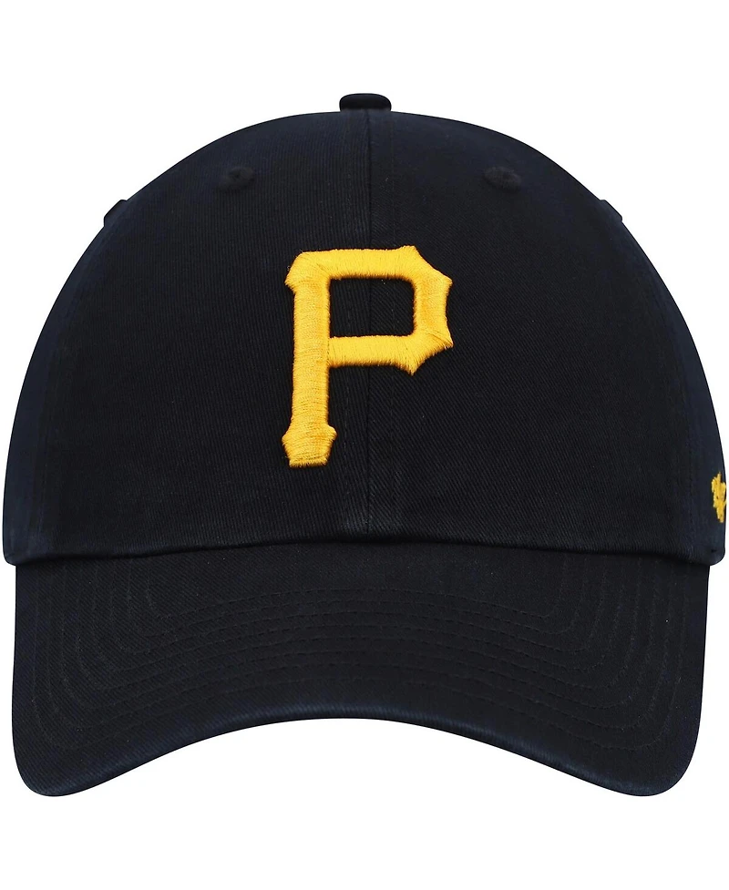 Men's '47 Brand Black Pittsburgh Pirates Clean Up Adjustable Hat