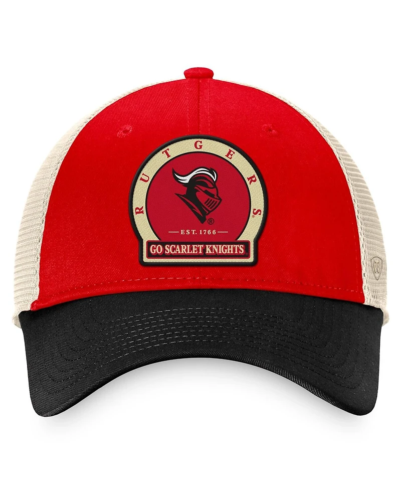 Men's Top of the World Scarlet Rutgers Scarlet Knights Refined Trucker Adjustable Hat