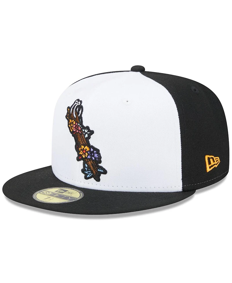 Men's New Era White Corpus Christi Hooks Theme Nights Dia De Los 59FIFTY Fitted Hat
