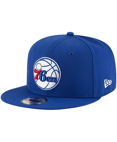 Men's New Era Royal Philadelphia 76ers Official Team Color 9FIFTY Snapback Hat