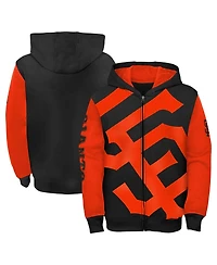 Big Boys Fanatics Black, Orange San Francisco Giants Postcard Full-Zip Hoodie Jacket