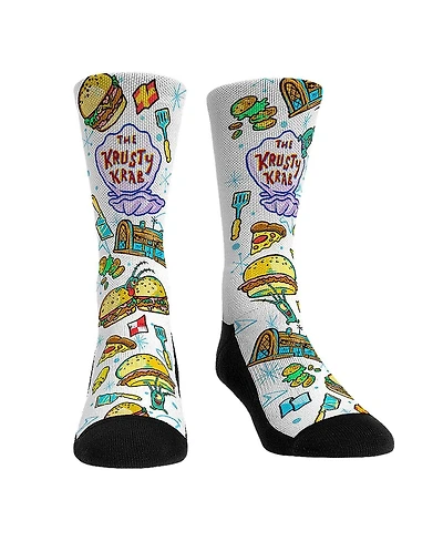 Men's and Women's Rock 'Em Socks SpongeBob SquarePants Krusty Krab All-Over Icons Crew Socks