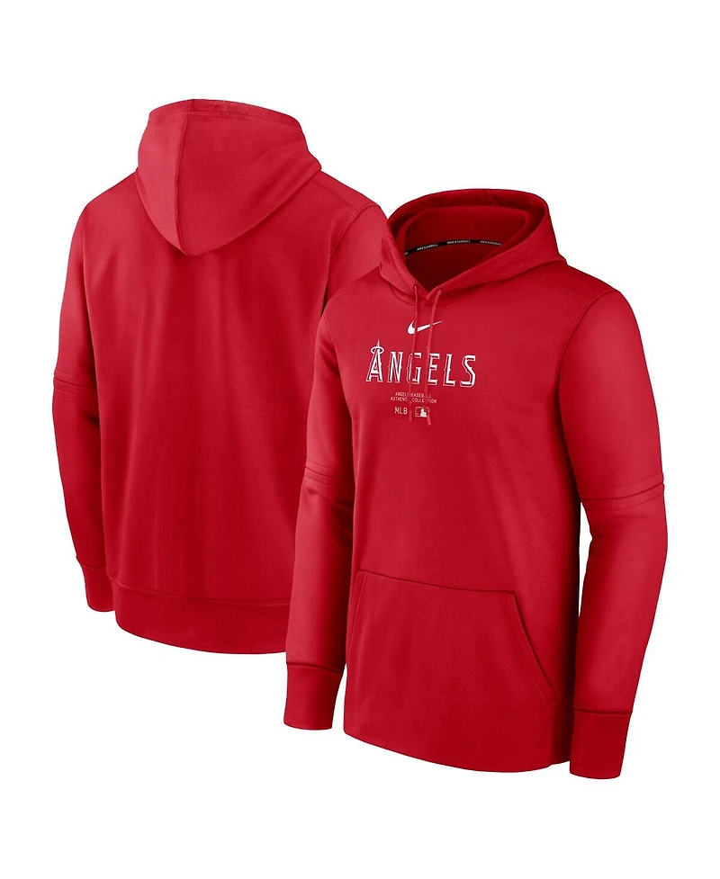 Men's Nike Red Los Angeles Angels Authentic Collection Practice Performance Pullover Hoodie