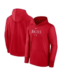 Men's Nike Red Los Angeles Angels Authentic Collection Practice Performance Pullover Hoodie