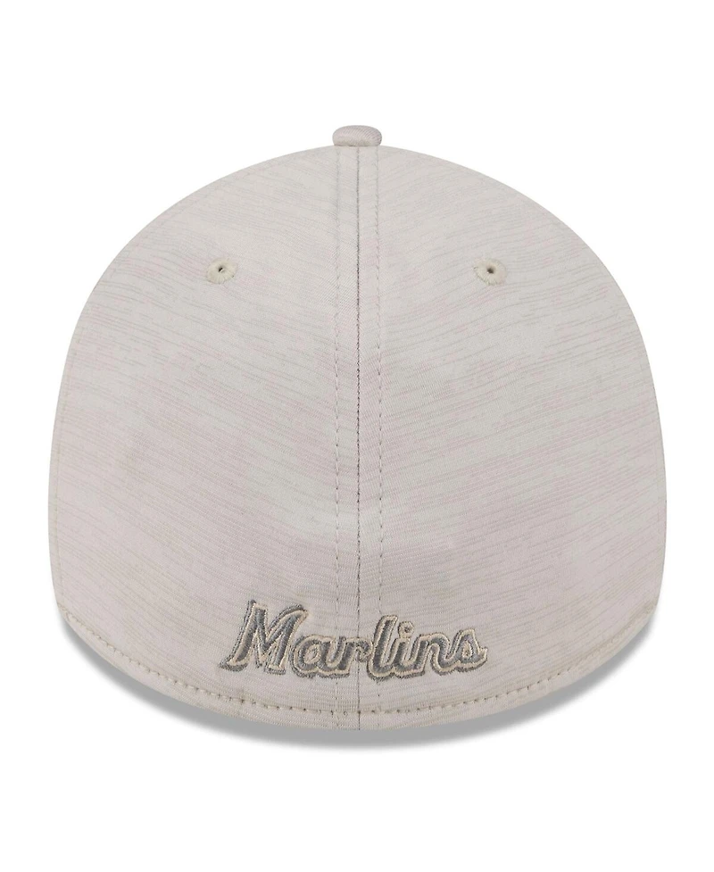 Men's New Era Cream Miami Marlins 2024 Clubhouse 39THIRTY Flex Fit Hat