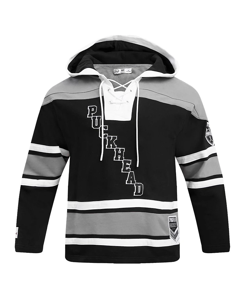 Men's Freeze Max Bart Simpson Gray, Black The Simpsons Puckhead Hoodie Hockey Jersey