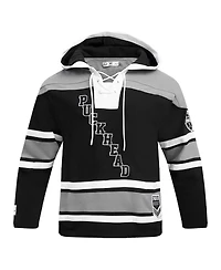 Men's Freeze Max Bart Simpson Gray, Black The Simpsons Puckhead Hoodie Hockey Jersey