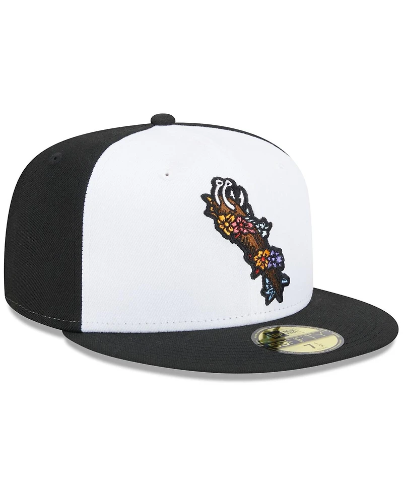 Men's New Era White Corpus Christi Hooks Theme Nights Dia De Los 59FIFTY Fitted Hat