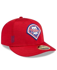 Men's New Era Red Philadelphia Phillies 2024 Clubhouse Low Profile 59FIFTY Fitted Hat