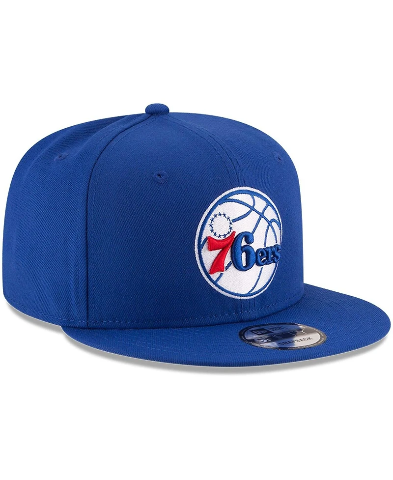 Men's New Era Royal Philadelphia 76ers Official Team Color 9FIFTY Snapback Hat