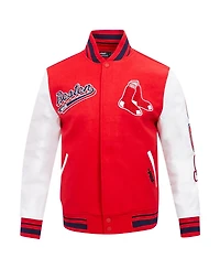 Men's Pro Standard Red Boston Sox Script Tail Wool Full-Zip Varity Jacket