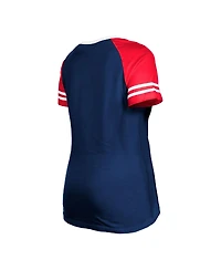 Women's New Era Navy England Patriots Raglan Lace-Up T-shirt