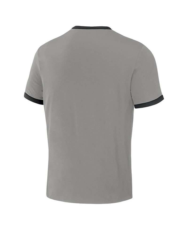 Men's Darius Rucker Collection by Fanatics Black, Gray Distressed Chicago White Sox Two-Way Ringer Reversible T-shirt