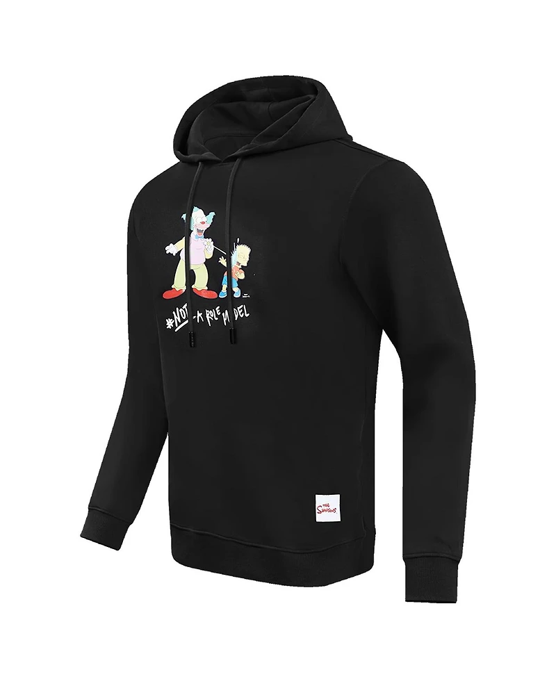 Men's Freeze Max Black The Simpsons Krusty Not A Role Model Pullover Hoodie