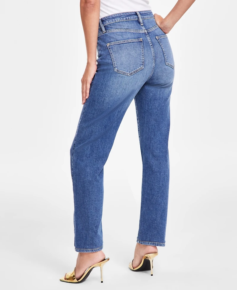 I.n.c. International Concepts Women's High-Rise Straight-Leg Jeans, Created for Macy's