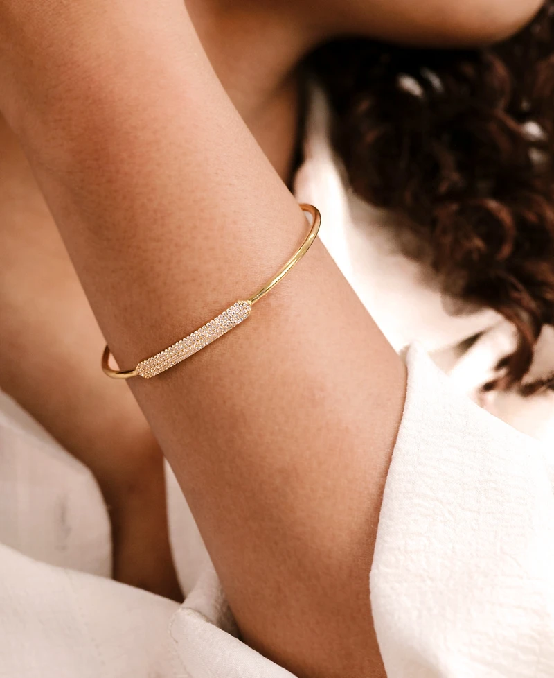 Ettika Crystal Pop 18k Gold Plated Cuff Bracelet