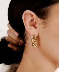 Ettika 18k Gold Plated Winding Crystal Earrings