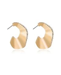 Ettika Ripple Pave 18k Gold Plated Hoops
