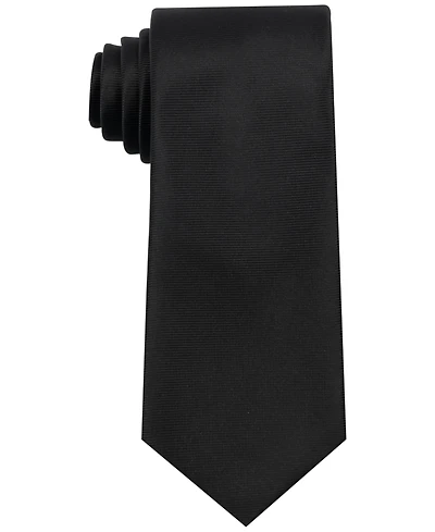 Calabrum Men's Classic Extra-Long Solid Black Tie