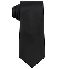 Calabrum Men's Classic Extra-Long Solid Black Tie