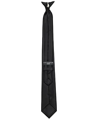 Calabrum Men's Slim Solid Black Clip-On Tie