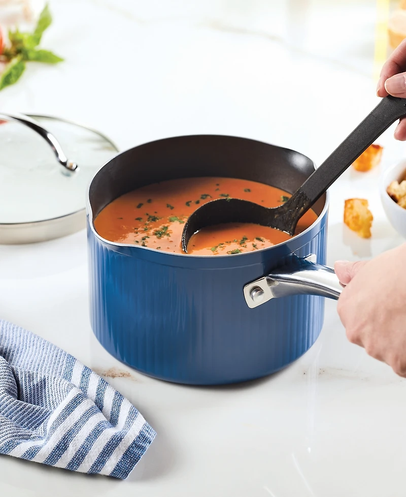 Farberware Style Aluminum 3 Quart Nonstick Straining Saucepan with Lid
