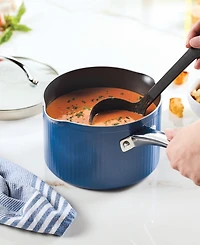 Farberware Style Aluminum 3 Quart Nonstick Straining Saucepan with Lid