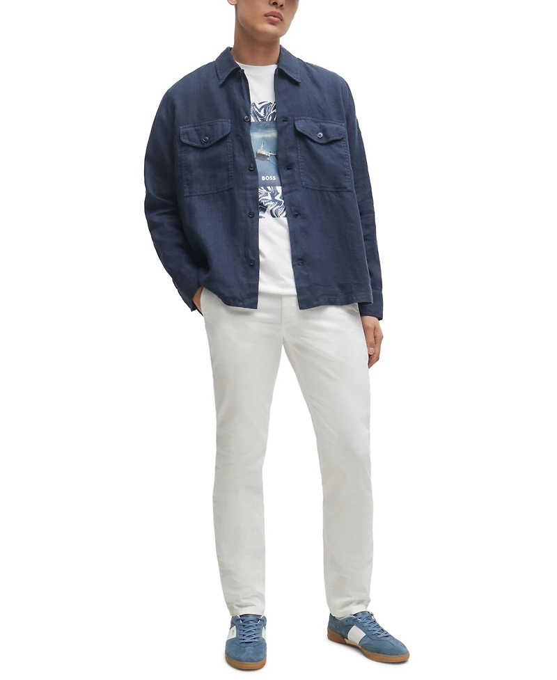 Boss by Hugo Boss Men's Stretch-Cotton Satin Slim-Fit Chinos