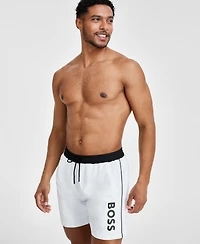 Boss by Hugo Men's Logo 6" Swim Trunks, Created for Macy's