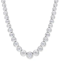 Moissanite Graduated Bezel 17" Tennis Necklace (4-5/8 ct. t.w.) in Sterling Silver