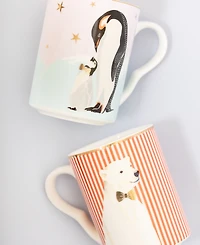 Yvonne Ellen Penguin and Polar Bear Mugs, Set of 2