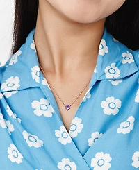 Amethyst (1/2 ct. t.w.) & Diamond Accent Swirl 18" Pendant Necklace in Rose-Plated Sterling Silver