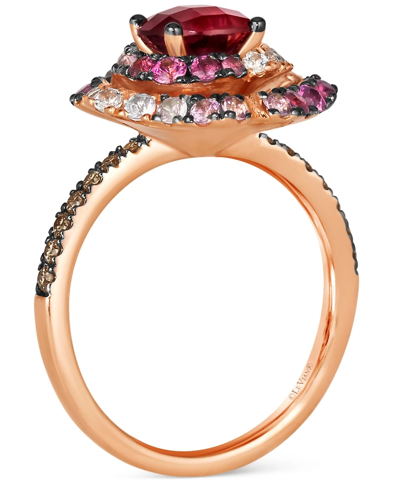 Le Vian Chocolatier Multi-Gemstone (2-1/2 ct. t.w.) & Chocolate Diamond (1/5 ct. t.w.) Statement Ring in 14k Rose Gold