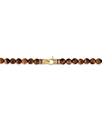 Esquire Men's Jewelry Red Tiger Eye Statement Necklace in 18k Gold-Plated Sterling Silver, Created by Macy's
