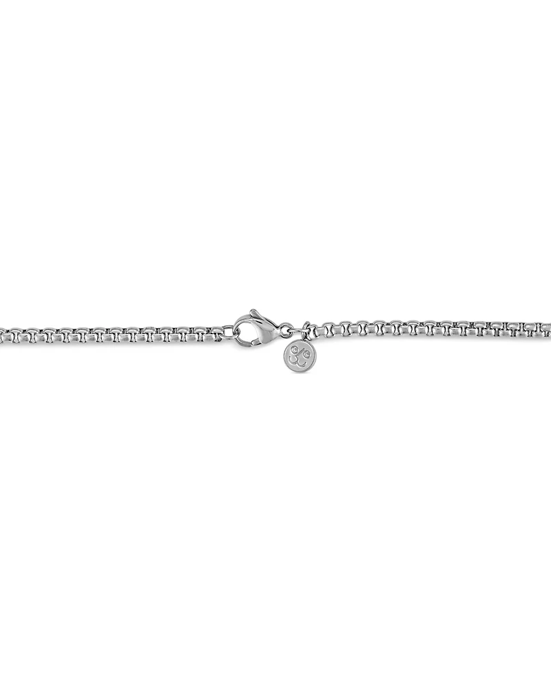 Esquire Men's Jewelry Black Diamond Dog Tag 22" Pendant Necklace in Stainless Steel & Black Ion-Plate, Created for Macy's