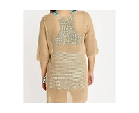 Calypsa Women's Crochet Beach Cover Up Dress