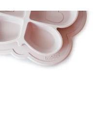 Kushies Silicone Divided Suction Plate, Unbreakable, Microwave Safe, Pink Butterfly