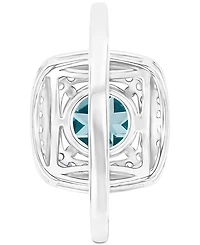 Amethyst (1-1/5 ct. t.w.) & Lab-Grown White Sapphire (1/2 Square Halo Birthstone Ring Sterling Silver (Also Additional Birthstones)