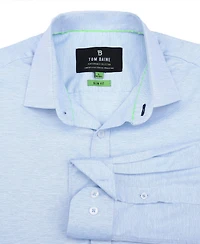 Tom Baine Men's Performance Solid Long Sleeve Button Down Dress Shirt