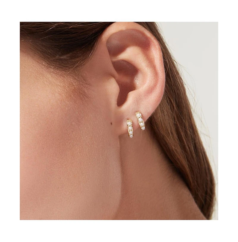 Ana Luisa Pearl Huggie Hoops - Ashley