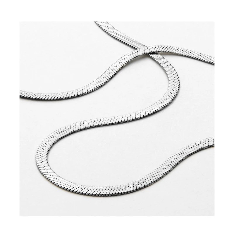 Ana Luisa Herringbone Chain Necklace - Ina Silver