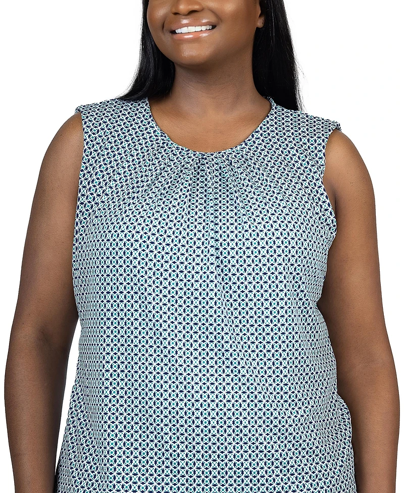 24seven Comfort Apparel Plus Size Crew Neckline Sleeveless Top