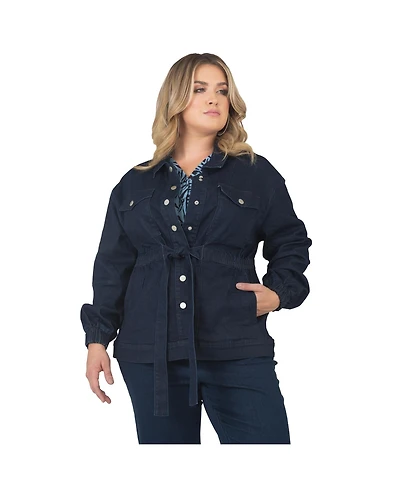 Women's Plus Utility Anorak Denim Jacket