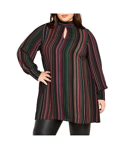 City Chic Women's Illusion Tunic Top