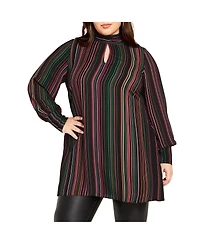 City Chic Women's Illusion Tunic Top